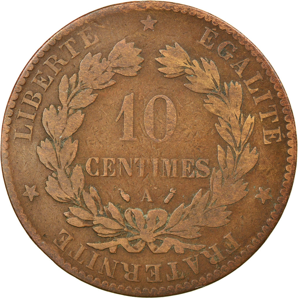 Monnaie, France, Cérès, 10 Centimes, 1888, Paris, TB, Bronze, Gadoury:265a