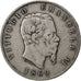 ITALY, 5 Lire, 1869, Milan, KM #8.3, VF(20-25), Silver, 24.75