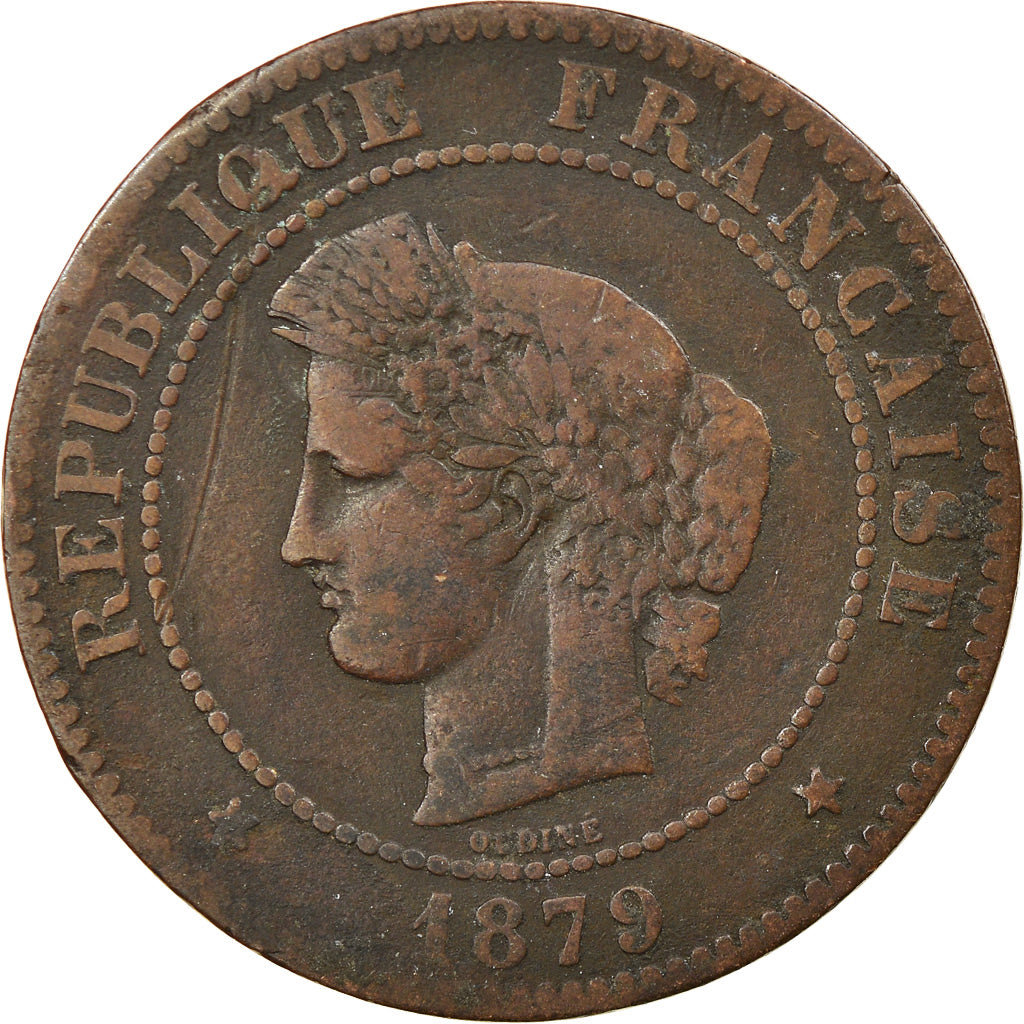 Munten, Frankrijk, Cérès, 5 Centimes, 1879, Paris, FR+, Bronze, KM:821.1