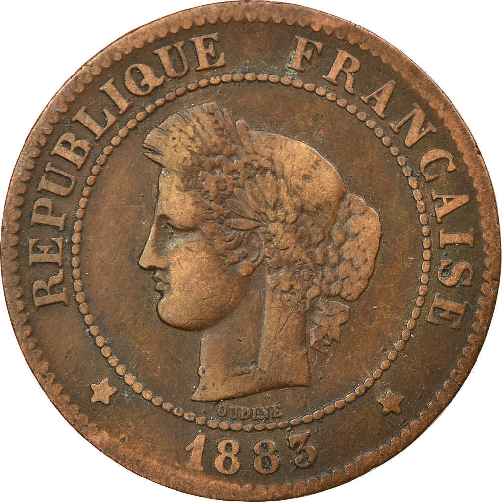 Münze, Frankreich, Cérès, 5 Centimes, 1883, Paris, S+, Bronze, KM:821.1