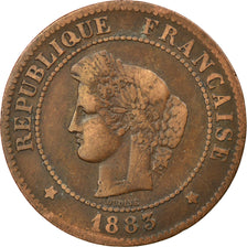 Münze, Frankreich, Cérès, 5 Centimes, 1883, Paris, S+, Bronze, KM:821.1