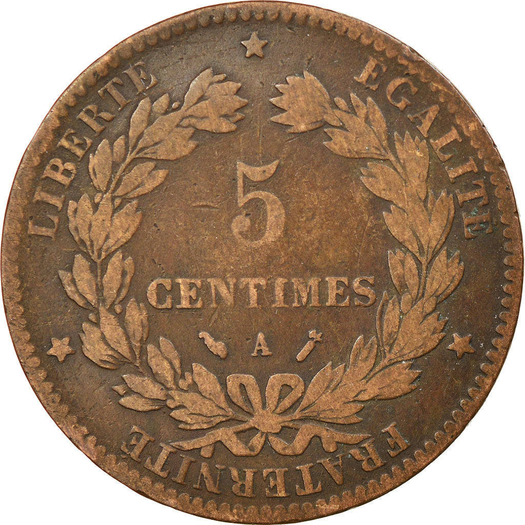Münze, Frankreich, Cérès, 5 Centimes, 1883, Paris, S+, Bronze, KM:821.1