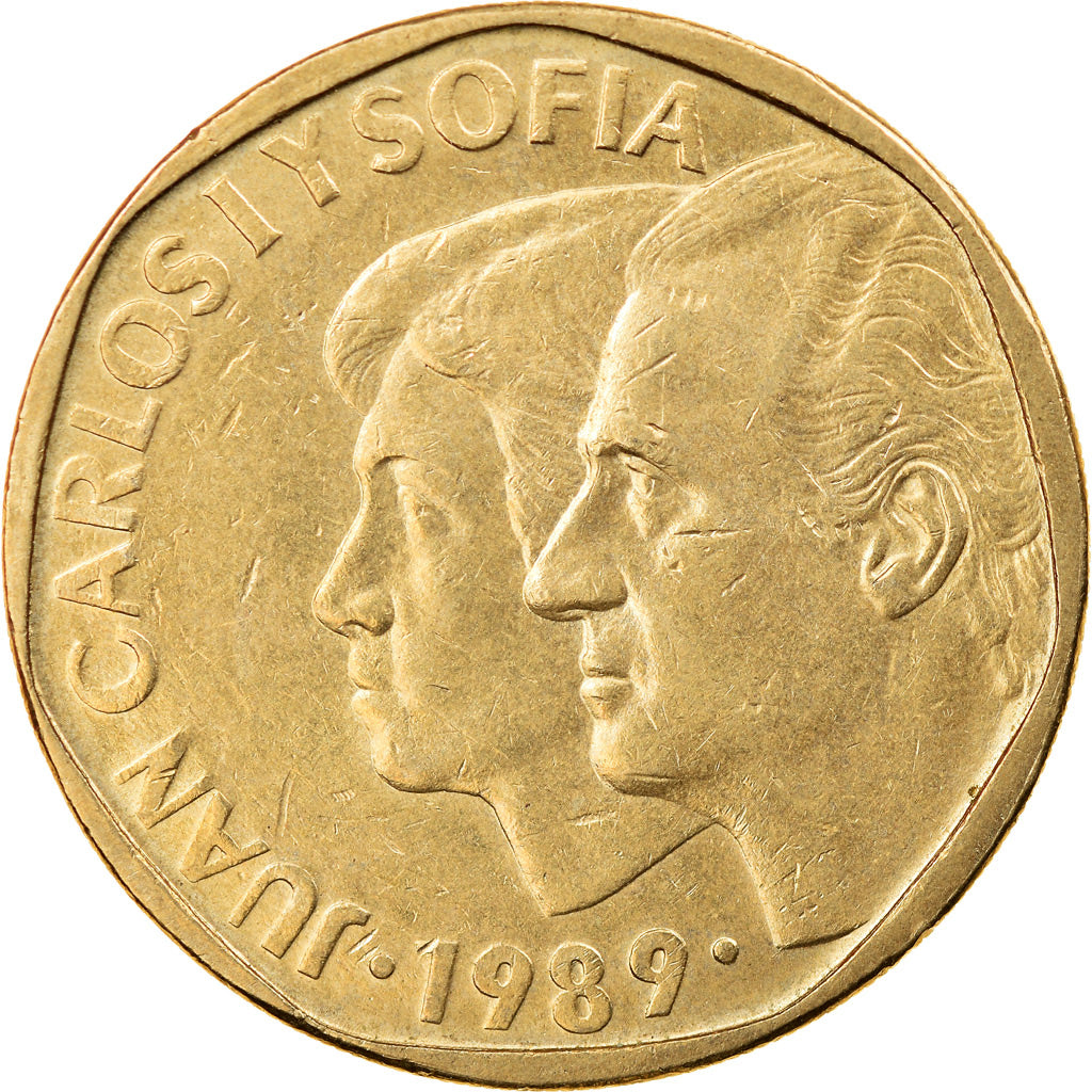 Moneda, España, Juan Carlos I, 500 Pesetas, 1989, MBC+, Aluminio - bronce