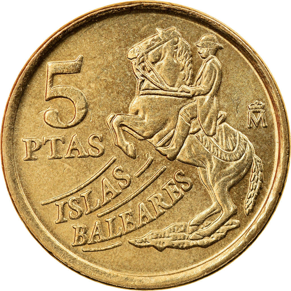 Moneta, Hiszpania, Juan Carlos I, 5 Pesetas, 1997, Madrid, AU(55-58)
