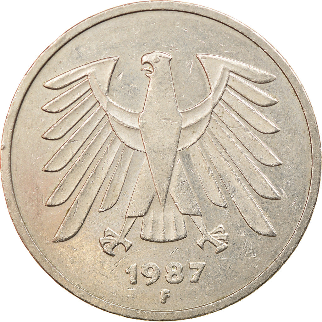 Coin, GERMANY - FEDERAL REPUBLIC, 5 Mark, 1987, Stuttgart, EF(40-45)