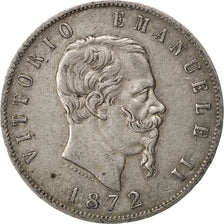 ITALY, 5 Lire, 1872, Milan, KM #8.3, VF(30-35), Silver, 24.80