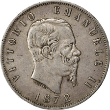 Coin, Italy, Vittorio Emanuele II, 5 Lire, 1872, Milan, VF(20-25), Silver