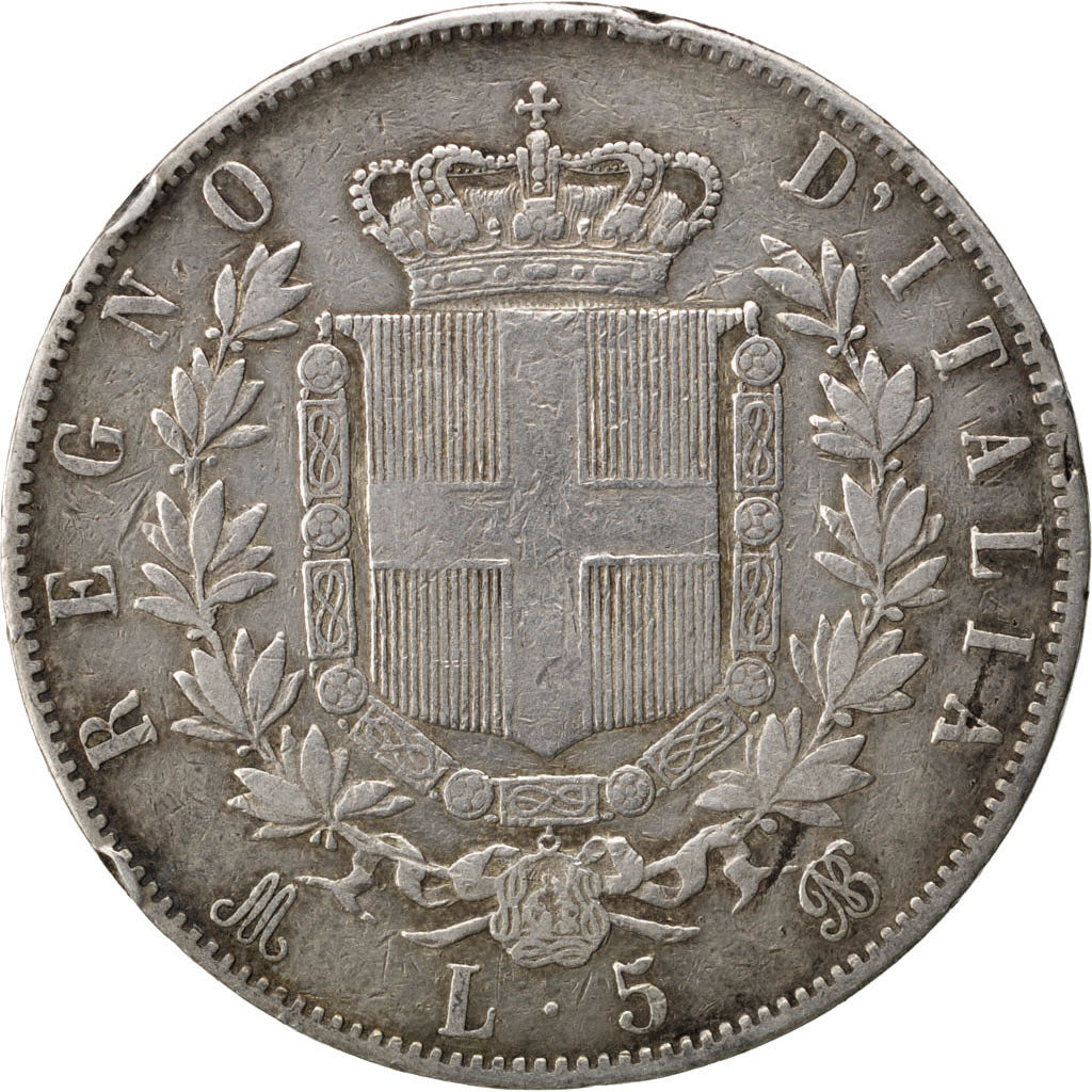 Monnaie, Italie, Vittorio Emanuele II, 5 Lire, 1873, Milan, TB, Argent, KM:8.3