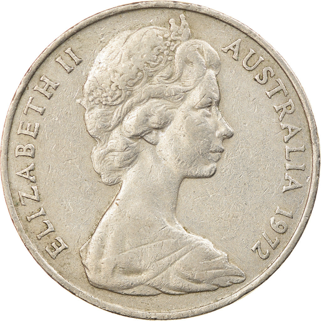 Münze, Australien, Elizabeth II, 20 Cents, 1972, SS, Copper-nickel, KM:66