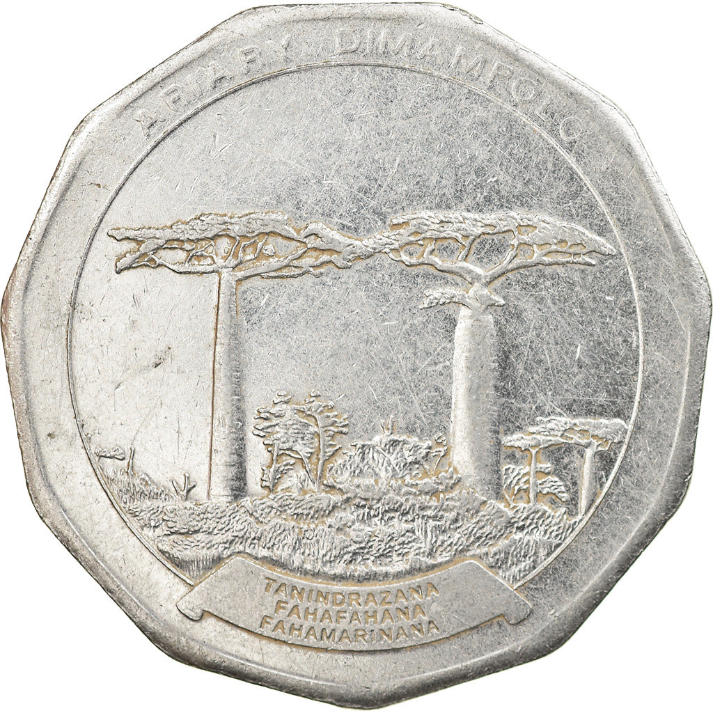 Coin, Madagascar, 50 Ariary, 1996, EF(40-45), Stainless Steel, KM:25.1
