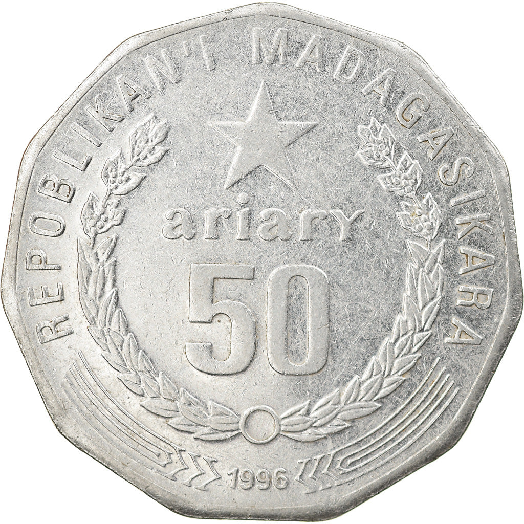 Monnaie, Madagascar, 50 Ariary, 1996, TTB, Stainless Steel, KM:25.1