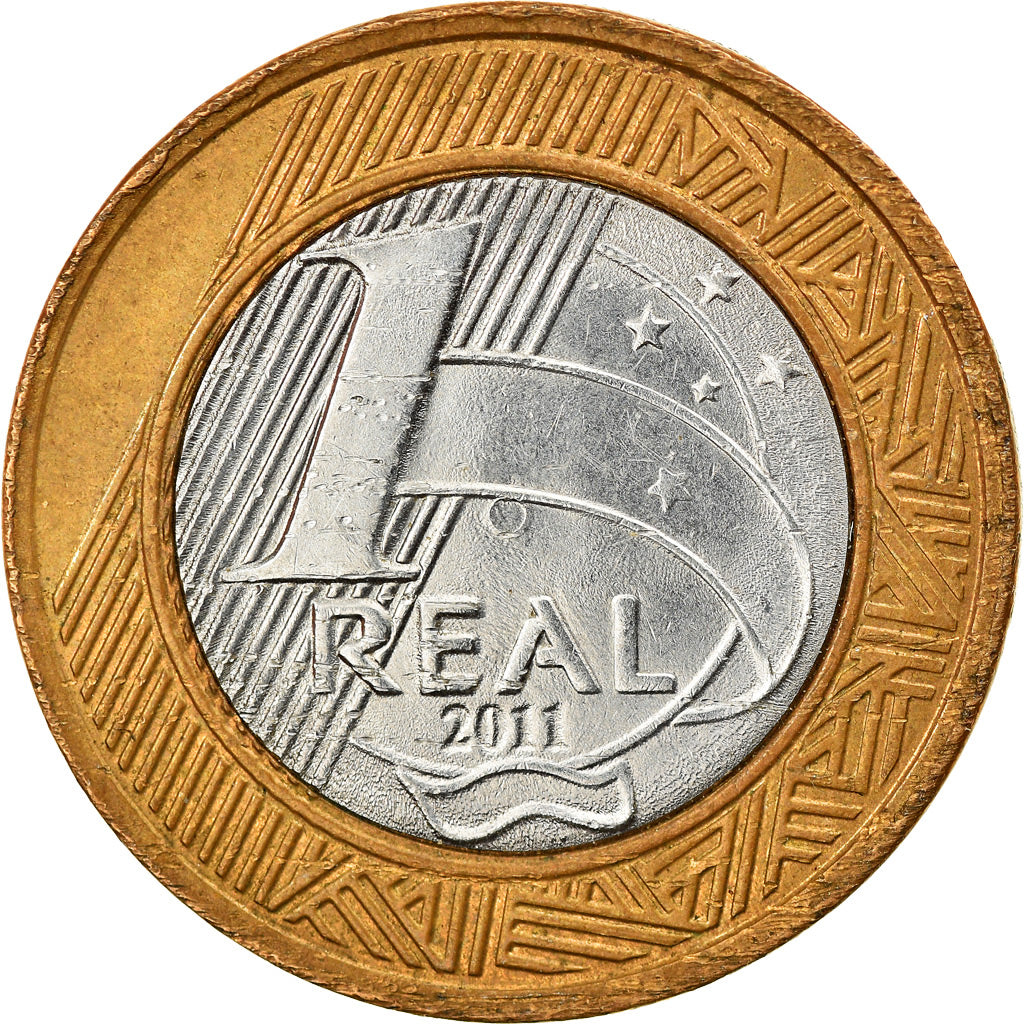 Coin, Brazil, Real, 2011, Rio de Janeiro, EF(40-45), Bi-Metallic, KM:652a
