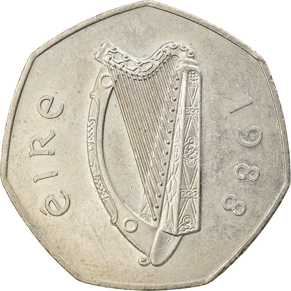 Monnaie, IRELAND REPUBLIC, 50 Pence, 1988, TTB, Copper-nickel, KM:26