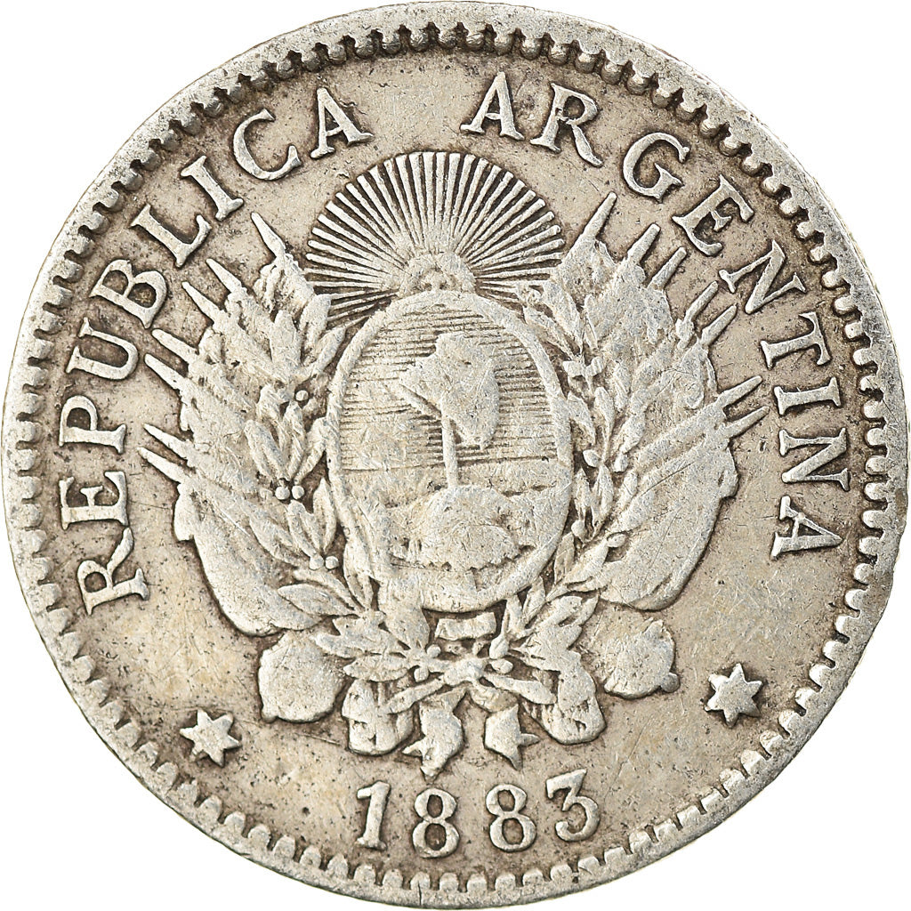 Moneta, Argentina, 10 Centavos, 1883, BB, Argento, KM:26