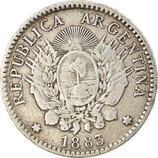 Moeda, Argentina, 10 Centavos, 1883, EF(40-45), Prata, KM:26