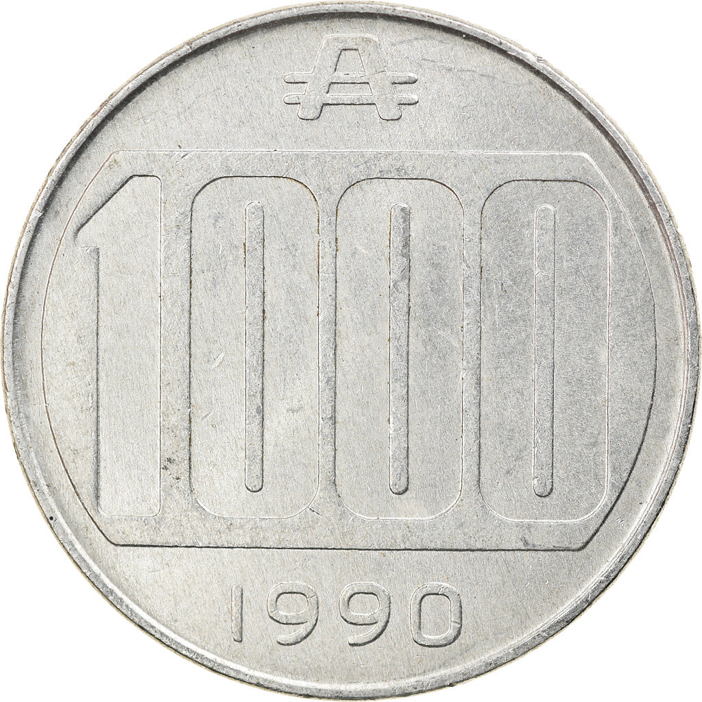 Moneta, Argentina, 1000 Australes, 1990, BB, Alluminio, KM:105