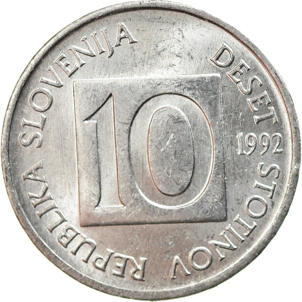 Coin, Slovenia, 10 Stotinov, 1992, EF(40-45), Aluminum, KM:7