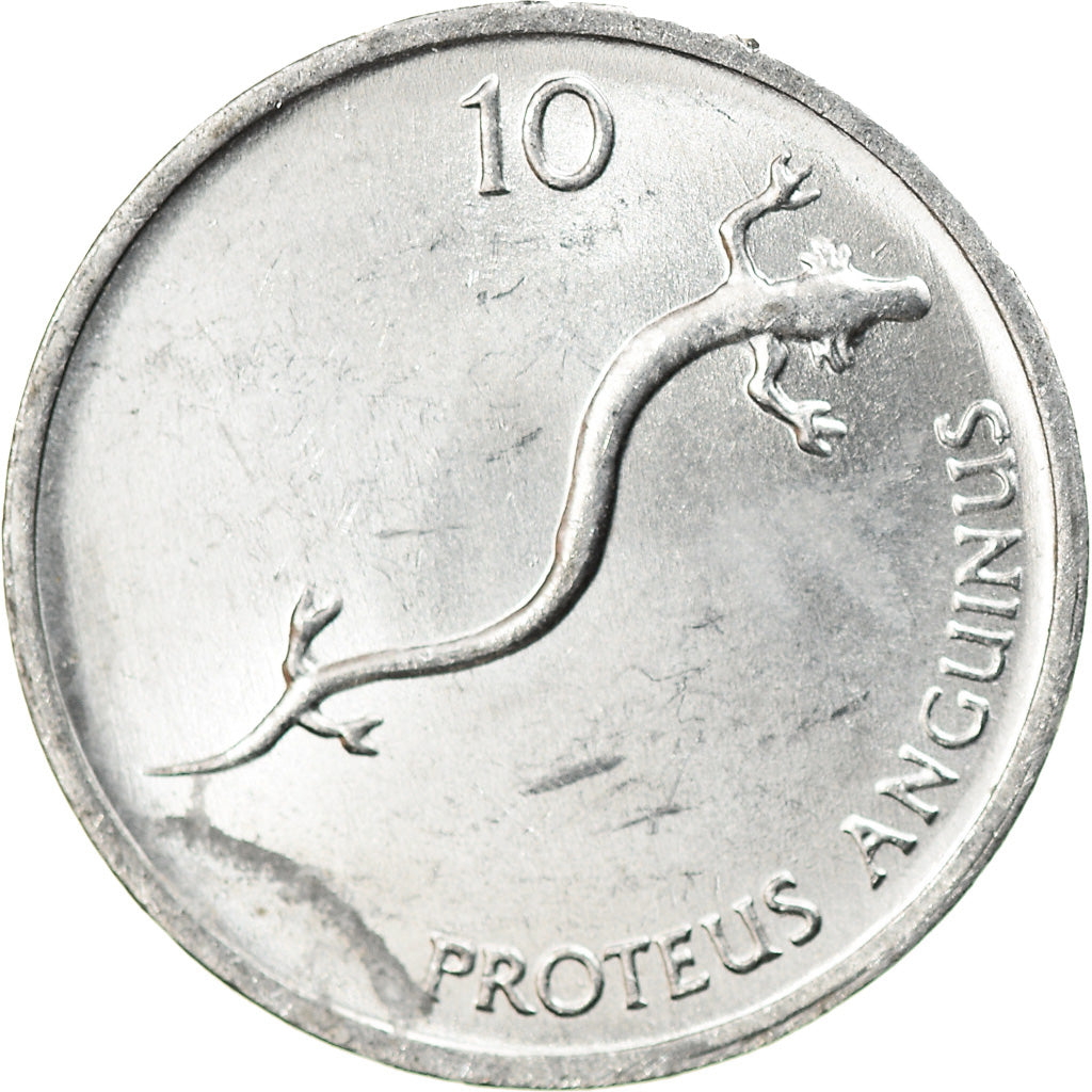 Coin, Slovenia, 10 Stotinov, 1992, EF(40-45), Aluminum, KM:7