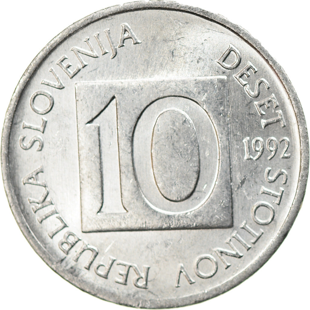 Coin, Slovenia, 10 Stotinov, 1992, EF(40-45), Aluminum, KM:7