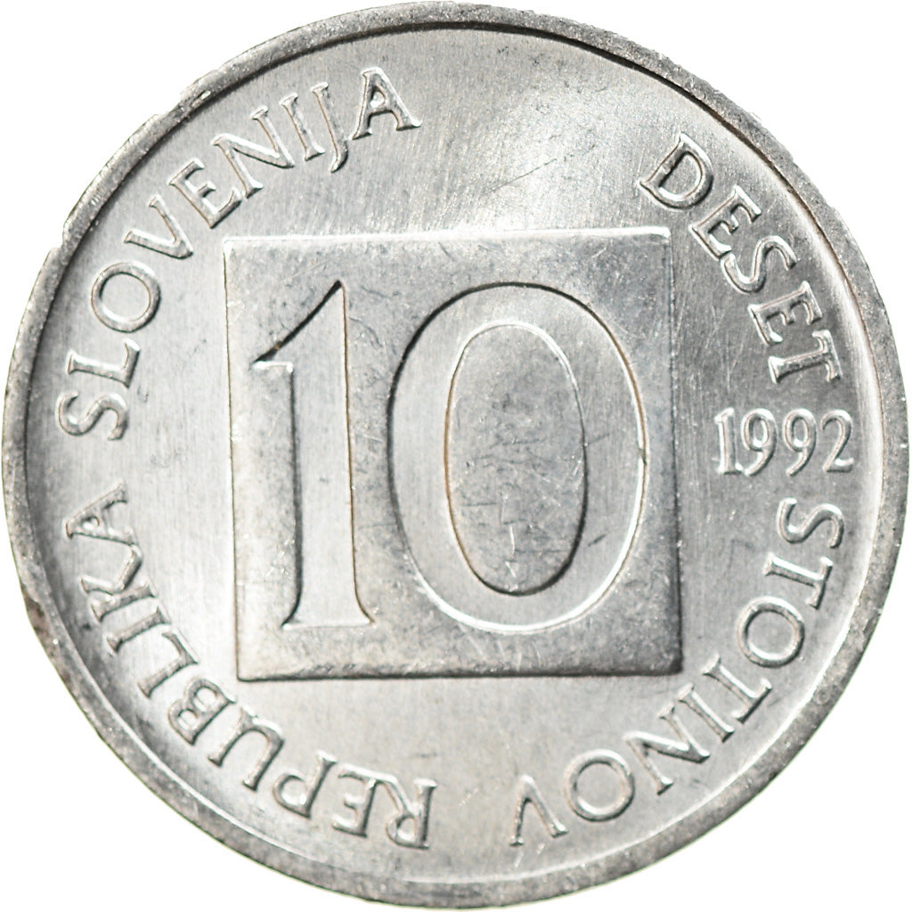 Coin, Slovenia, 10 Stotinov, 1992, EF(40-45), Aluminum, KM:7