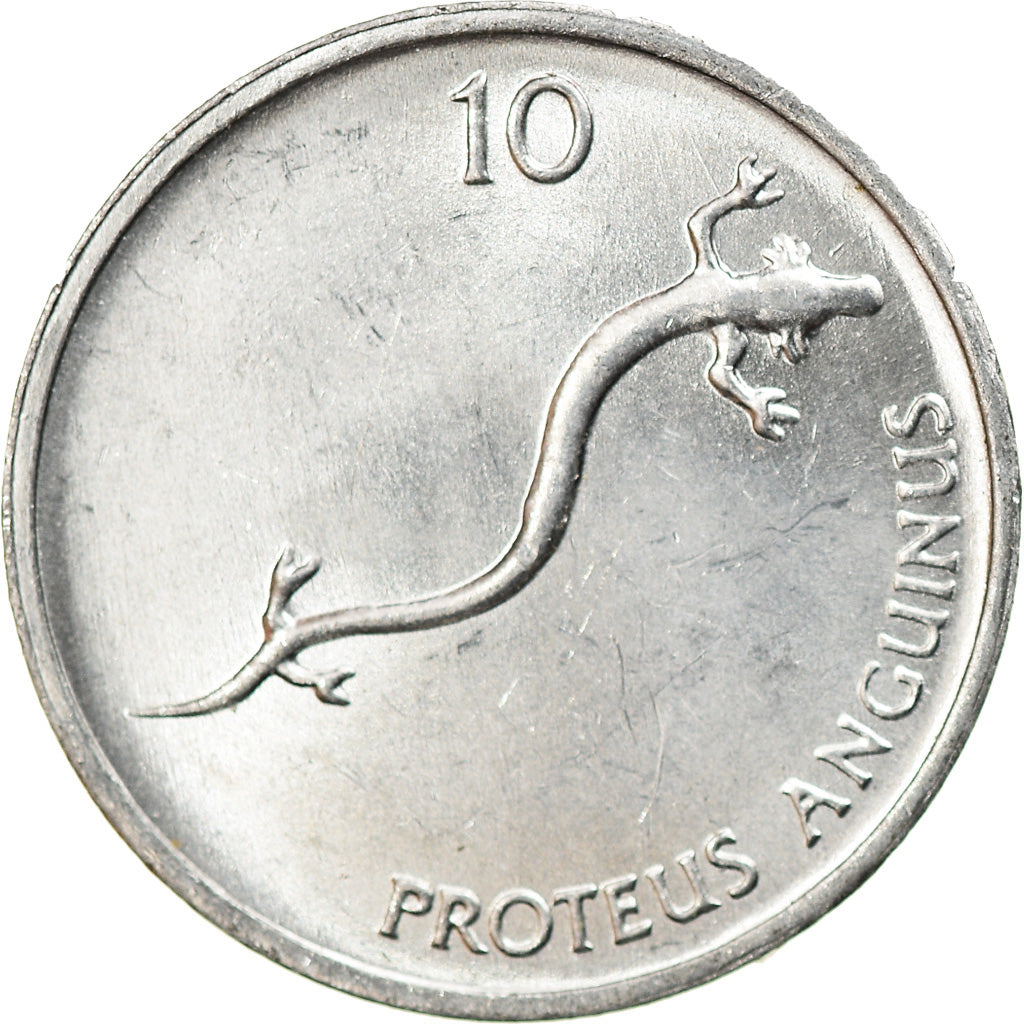 Coin, Slovenia, 10 Stotinov, 1992, EF(40-45), Aluminum, KM:7
