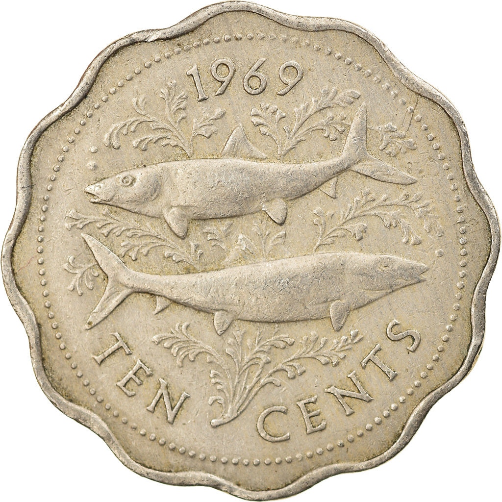Coin, Bahamas, Elizabeth II, 10 Cents, 1969, EF(40-45), Copper-nickel, KM:4