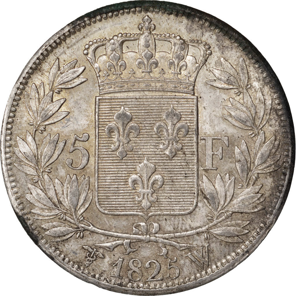 Coin, France, Charles X, 5 Francs, 1825, Lille, MS(60-62), Silver, KM:720.13