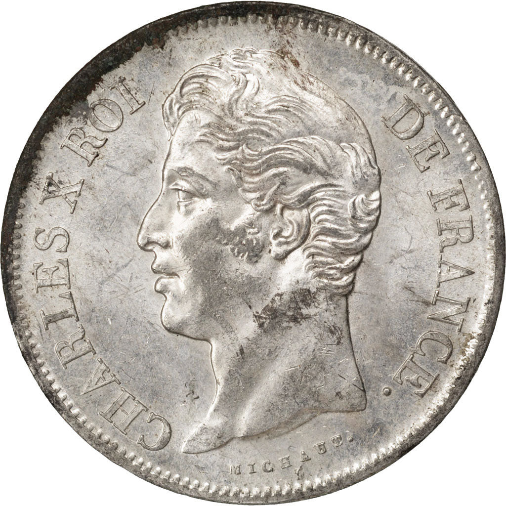 Coin, France, Charles X, 5 Francs, 1830, Lille, MS(60-62), Silver, KM:728.13