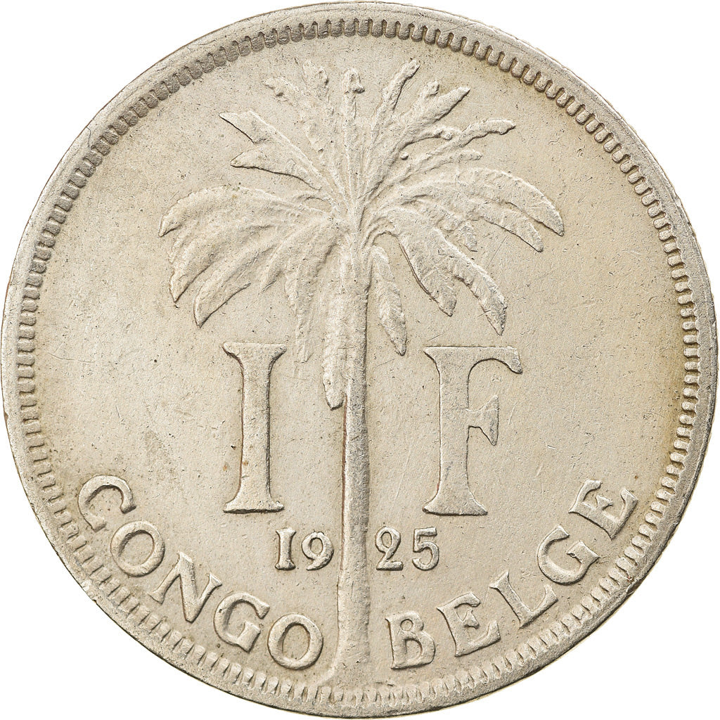 Moneta, Kongo Belgijskie, Franc, 1925, EF(40-45), Miedź-Nikiel, KM:20