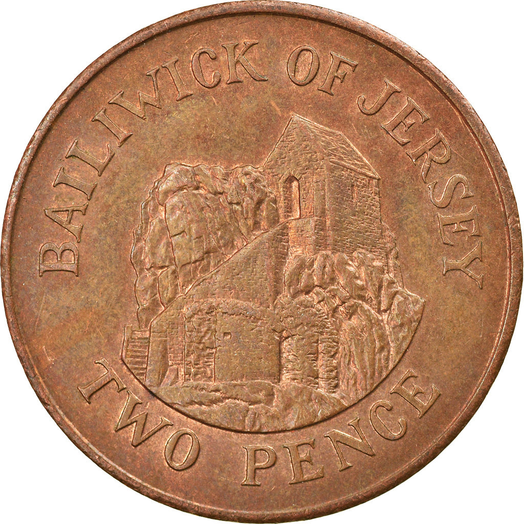 Coin, Jersey, Elizabeth II, 2 Pence, 1989, EF(40-45), Bronze, KM:55