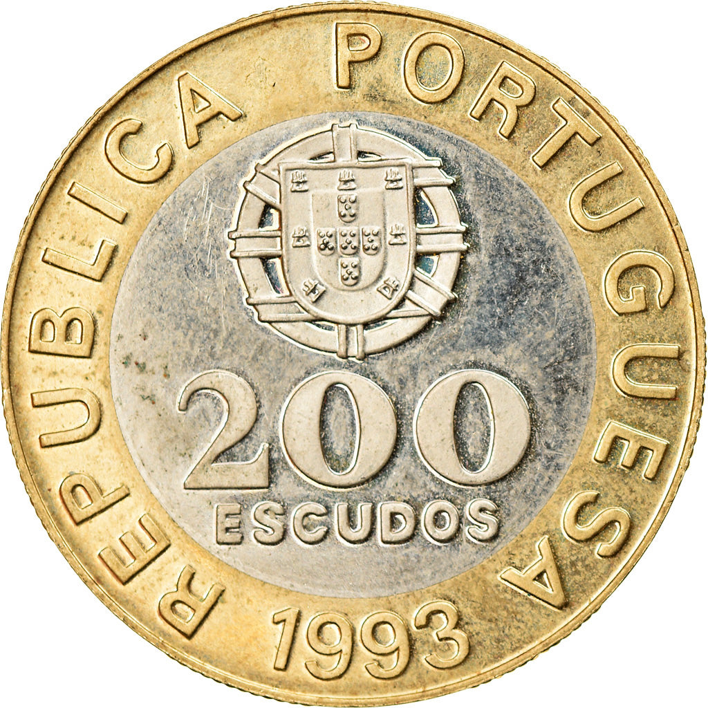 Coin, Portugal, 200 Escudos, 1993, AU(55-58), Bi-Metallic, KM:655