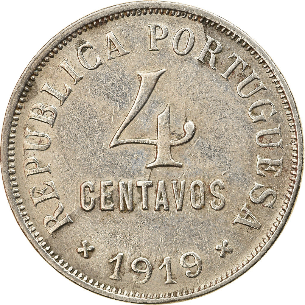 Coin, Portugal, 4 Centavos, 1919, EF(40-45), Copper-nickel, KM:566