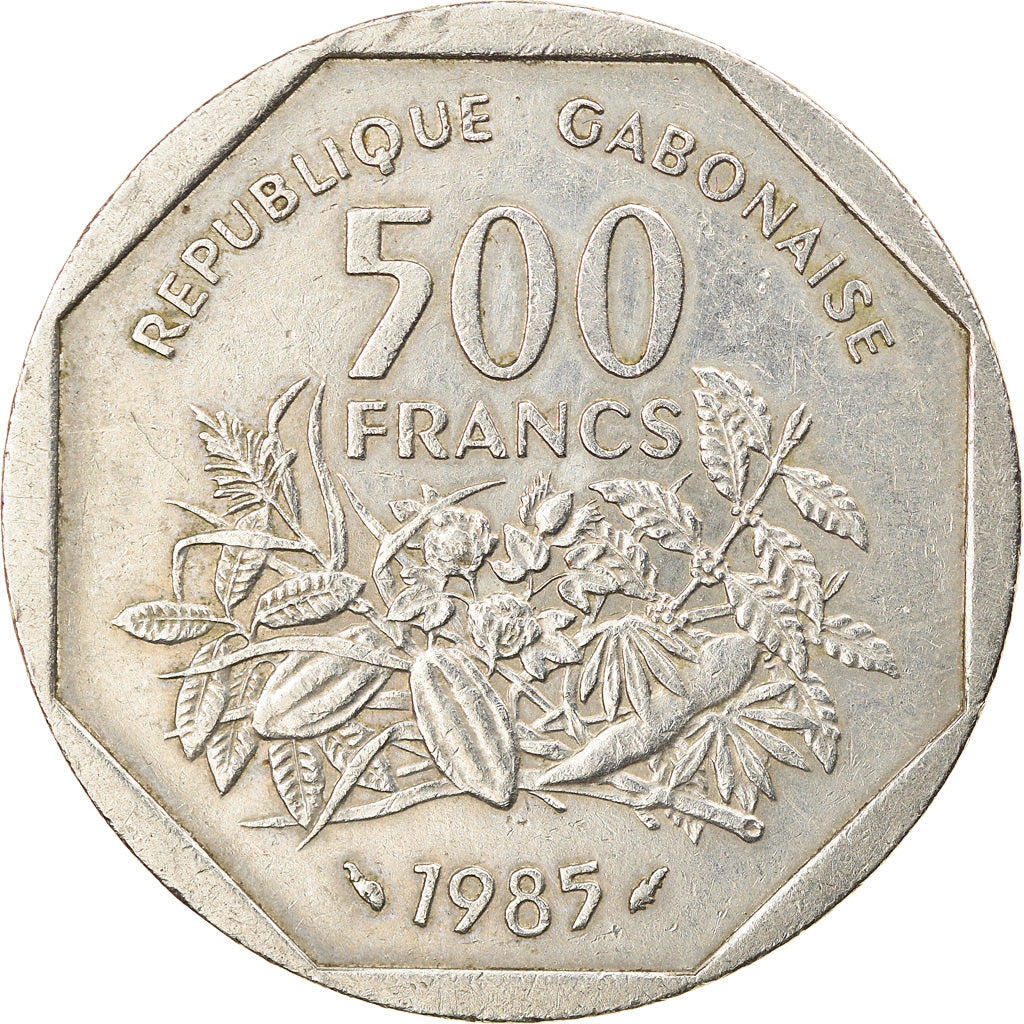 Coin, Gabon, 500 Francs, 1985, Paris, EF(40-45), Copper-nickel, KM:14
