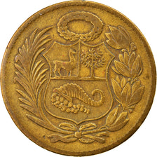 Münze, Peru, Sol, 1958, SS, Messing, KM:222