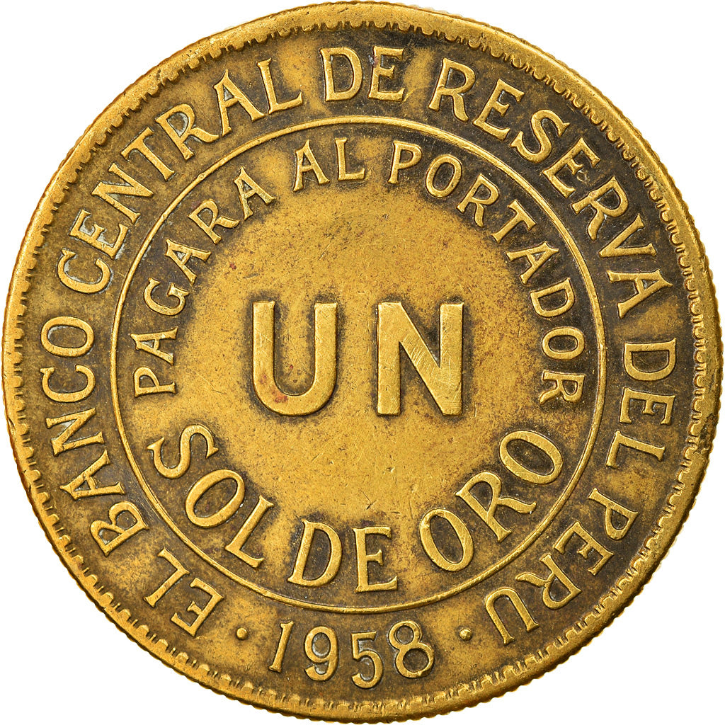 Moneta, Perù, Sol, 1958, BB, Ottone, KM:222