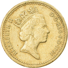 Monnaie, Grande-Bretagne, Elizabeth II, Pound, 1991, TTB, Nickel-brass, KM:946