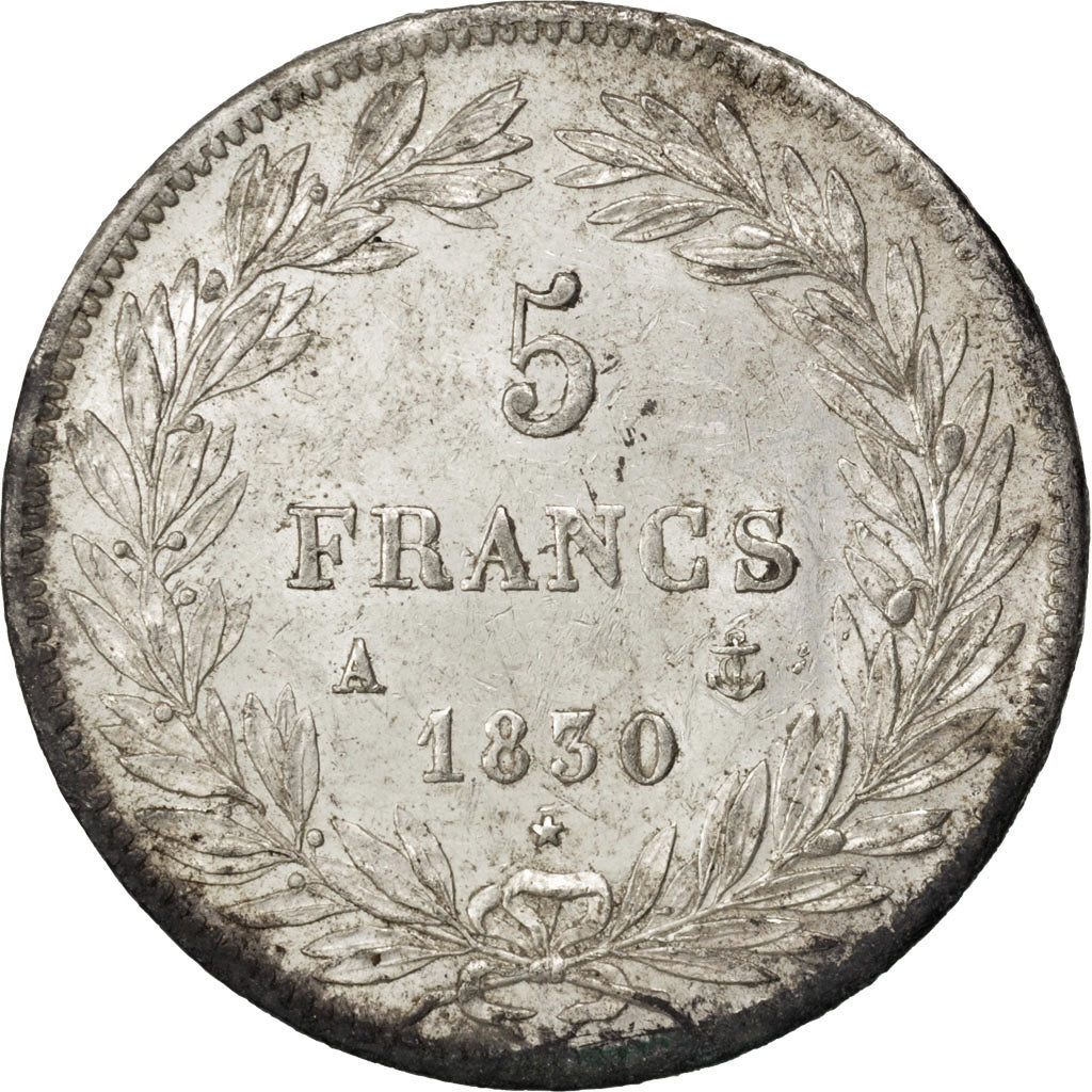 Louis Philippe, 5 Francs tête nue, 1830 A Paris, KM 736.1