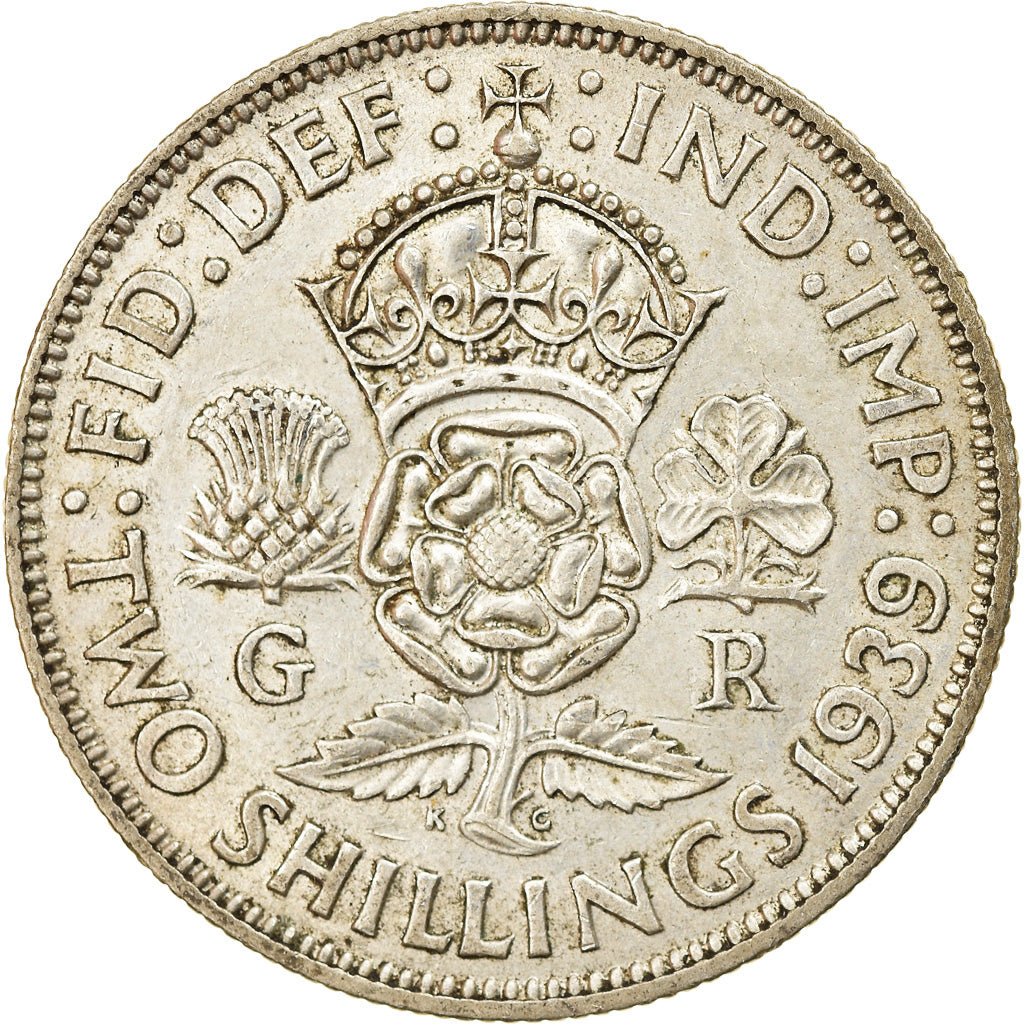 Monnaie, Grande-Bretagne, George VI, Florin, Two Shillings, 1939, TTB, Argent
