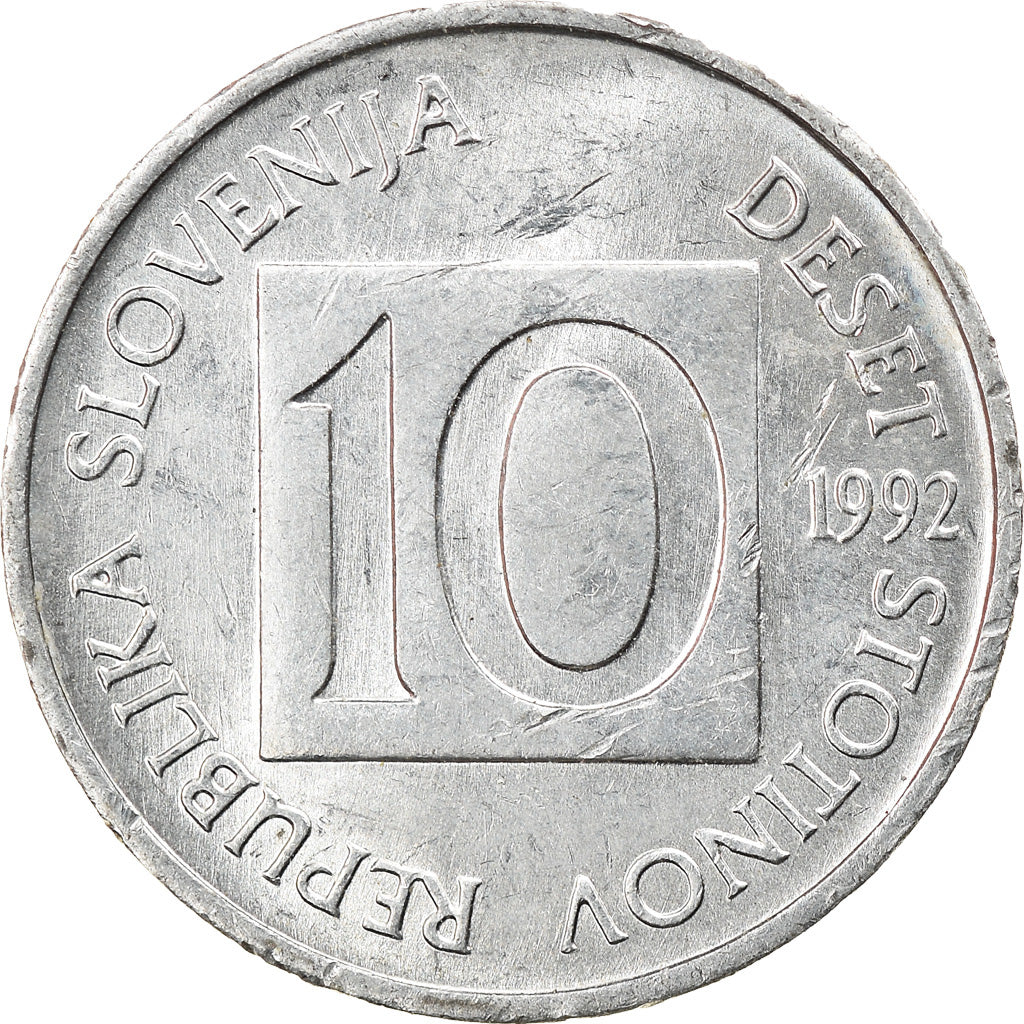 Coin, Slovenia, 10 Stotinov, 1992, EF(40-45), Aluminum, KM:7