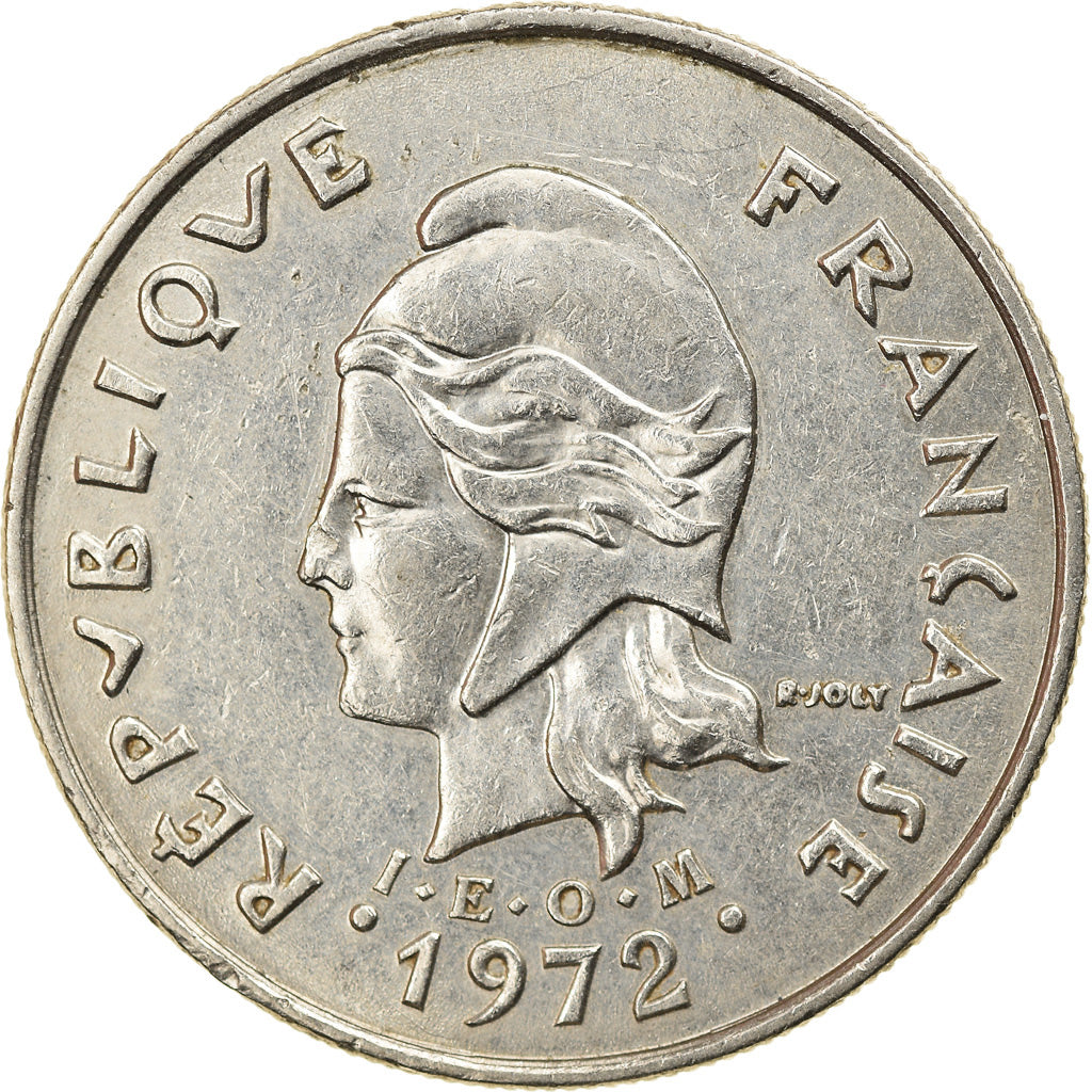 Moneta, Nuova Caledonia, 10 Francs, 1972, Paris, BB, Nichel, KM:11