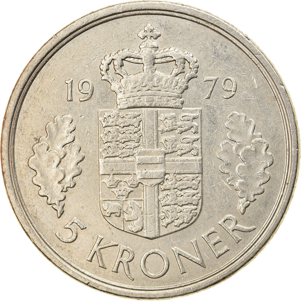 Coin, Denmark, Margrethe II, 5 Kroner, 1979, Copenhagen, EF(40-45)