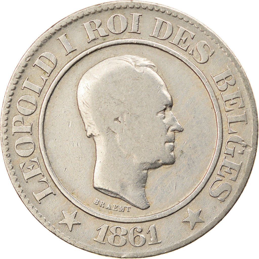 Coin, Belgium, Leopold I, 20 Centimes, 1861, VF(20-25), Copper-nickel, KM:20