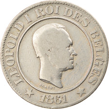 Coin, Belgium, Leopold I, 20 Centimes, 1861, VF(20-25), Copper-nickel, KM:20