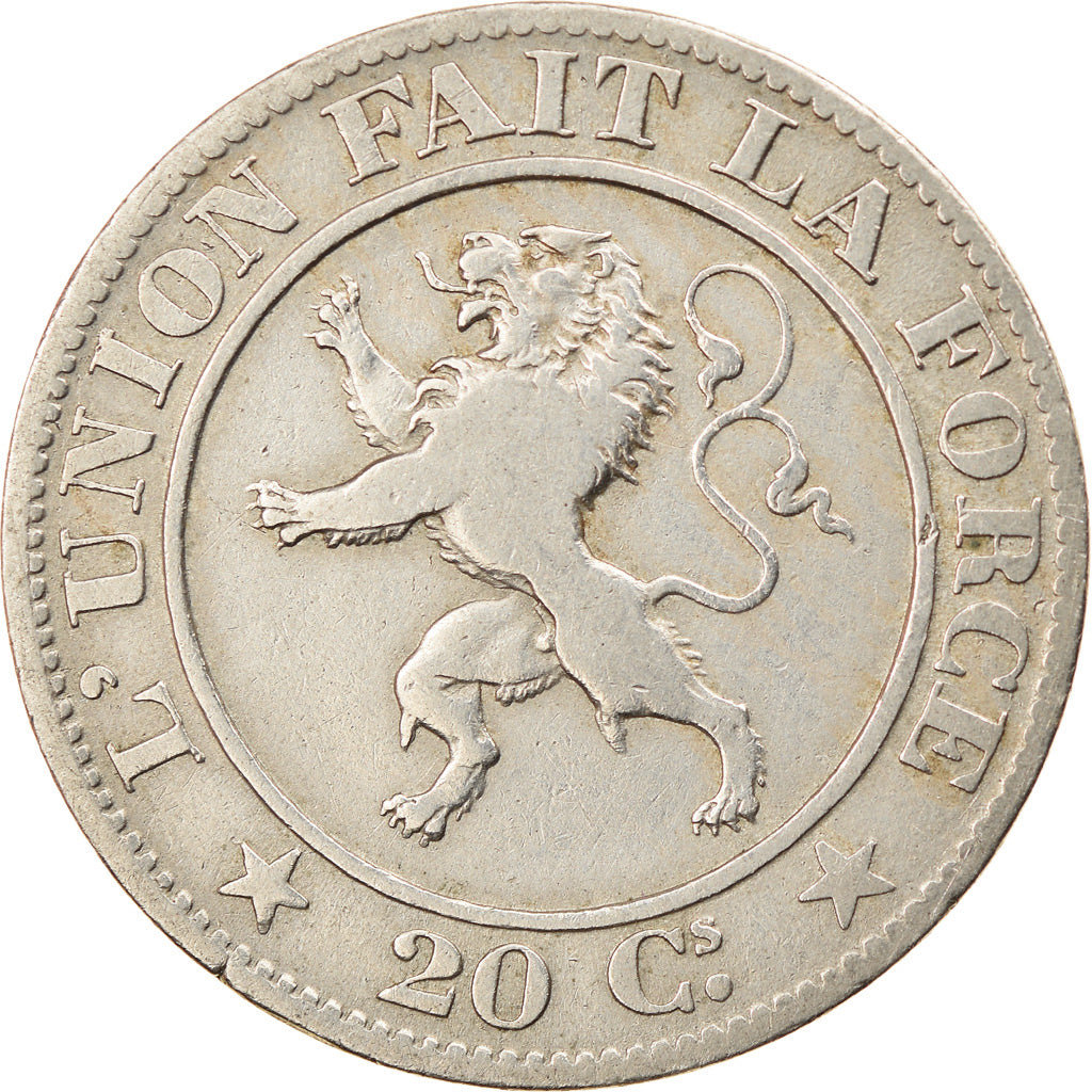 Coin, Belgium, Leopold I, 20 Centimes, 1861, VF(20-25), Copper-nickel, KM:20