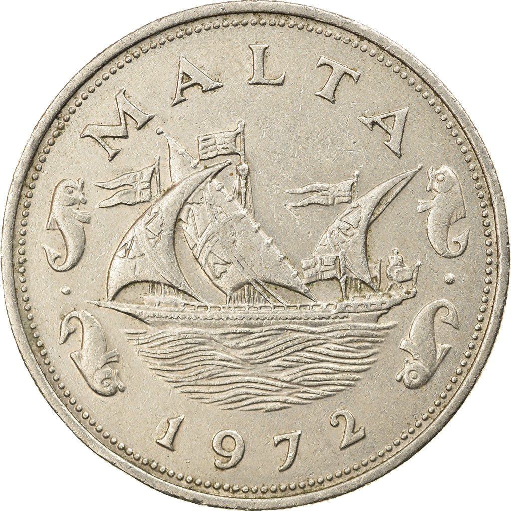 Moneta, Malta, 10 Cents, 1972, British Royal Mint, BB, Rame-nichel, KM:11