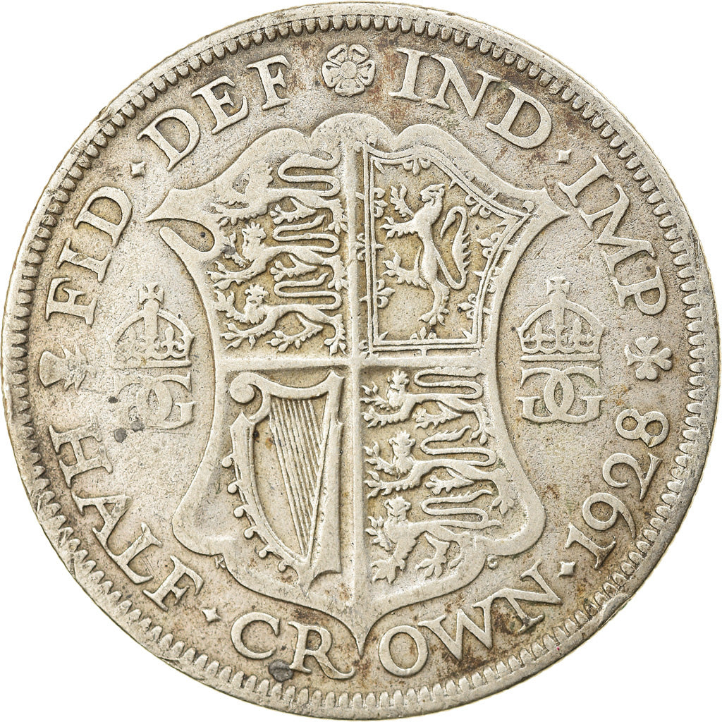 Monnaie, Grande-Bretagne, George V, 1/2 Crown, 1928, TB+, Argent, KM:835