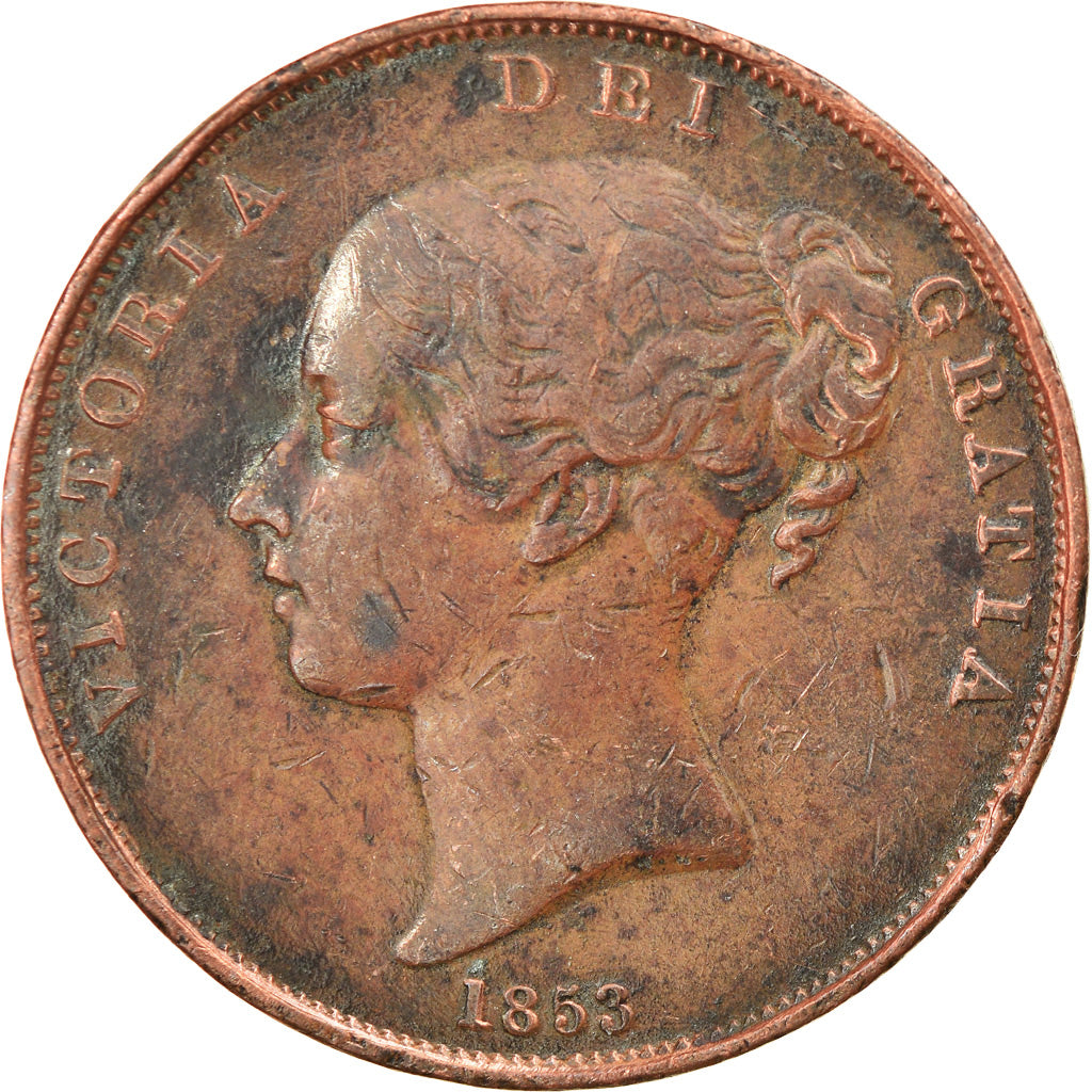 Coin, Great Britain, Victoria, Penny, 1853, EF(40-45), Copper, KM:739