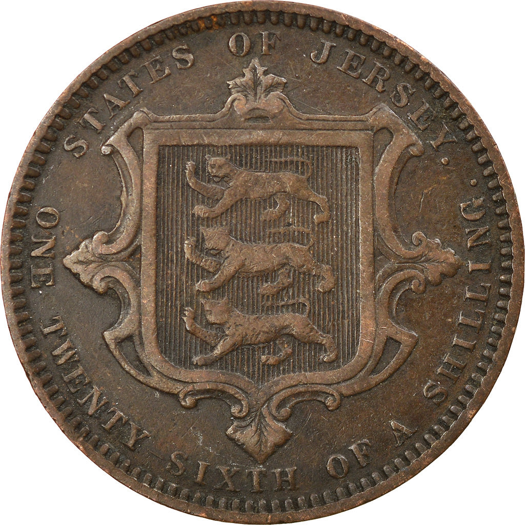 Coin, Jersey, Victoria, 1/26 Shilling, 1871, EF(40-45), Bronze, KM:4