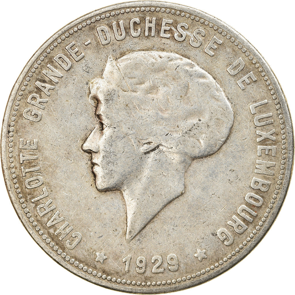 Coin, Luxembourg, Charlotte, 10 Francs, 1929, VF(30-35), Silver, KM:39