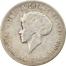 Moneta, Luksemburg, Charlotte, 10 Francs, 1929, VF(30-35), Srebro, KM:39